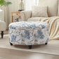 CHASE 30-Inch Round Storage Ottoman with Button Tufting and Removable Top - 30" W