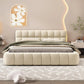 ELLIE Modern Queen Upholstered Bed Frame with Wingback, Linen Low Platform Bed