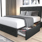 Avani Modern Upholstered King Size Platform Bed Frame with Storage Drawers and 78"W Headboard