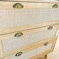 LONDON Boho Rattan Nightstand Set - 3-Drawer Woven Cane Dresser for Bedroom & Living Room - 31.5''