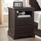 BROOKLYNN Vintage 18'' Nightstand with Charging Station and Storage Drawers