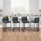 Counter Height Bar Stools 24'' Kitchen Bar Stools Set of 4 Upholstered Modern Island Chairs with Back and Metal Legs