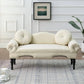 SAMANTHA Modern Velvet Minimalist Loveseat – 2-Seater Settee Bench - 54”