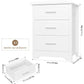 HAYDEN Modern White 3-Drawer Dresser - Elegant Wood Chest for Bedroom - 23.62" Wide