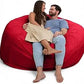 DANIELLA Sackura 6FT Suede Bean Bag Loveseat – Oversized Lounge Sofa Style | 63'' W