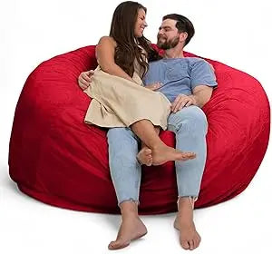 DANIELLA Sackura 6FT Suede Bean Bag Loveseat – Oversized Lounge Sofa Style | 63'' W