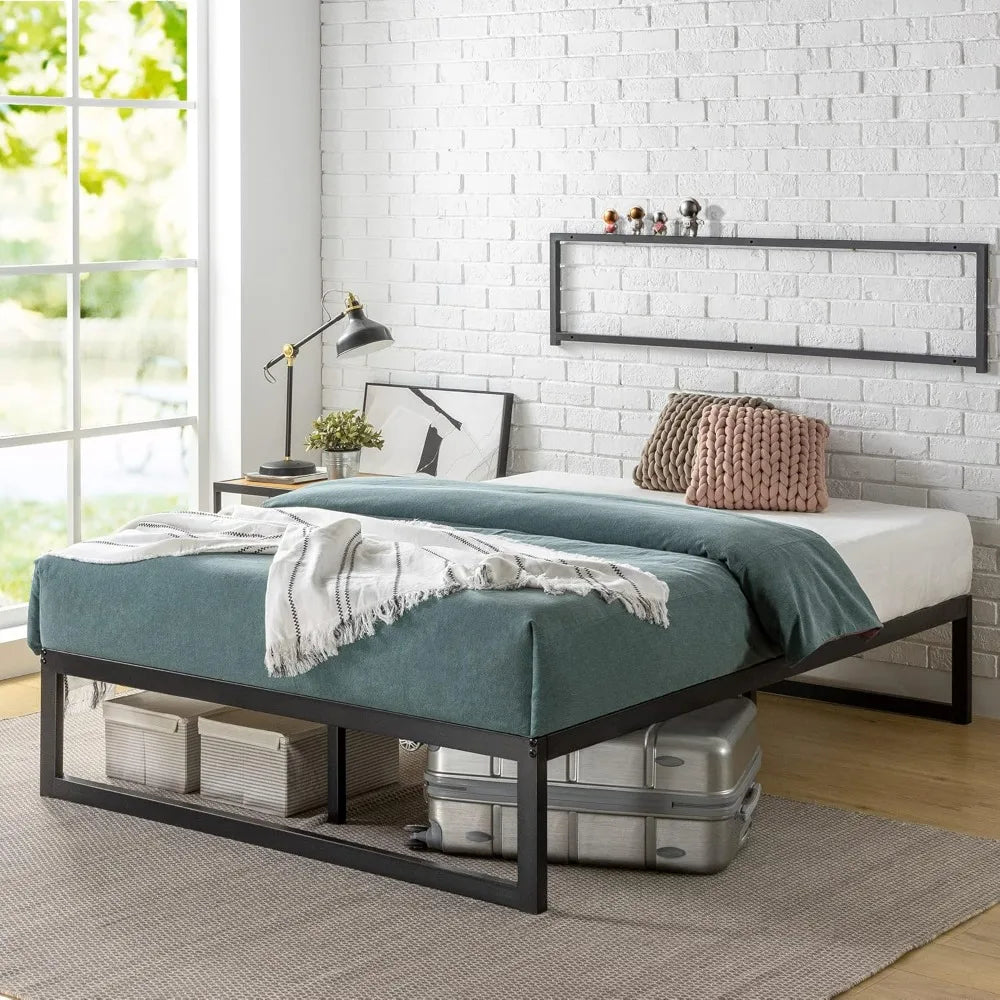 CAMILA  Abel 56.69'' Wide Minimalist Metal Platform Bed Frame – Queen Size Mattress Foundation