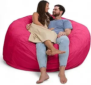 DANIELLA Sackura 6FT Suede Bean Bag Loveseat – Oversized Lounge Sofa Style | 63'' W