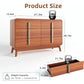 AITANA Mid-Century Modern 6-Drawer Dresser - Cherry Finish - 47.3" Wide