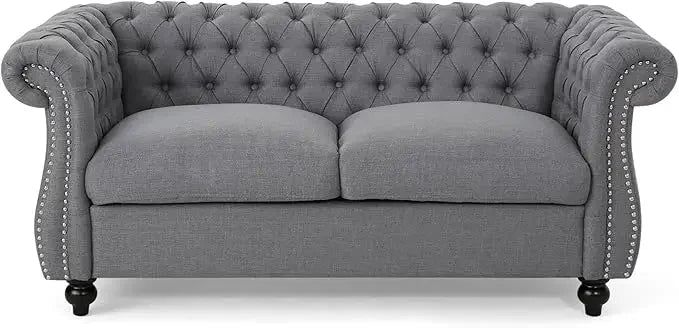 CHRISTOPHER Minimalist Modern Sofa – Upholstered Couch with Birch Frame - 61.75"