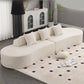 Minimalist Modern 4-Seater Curved Sectional Sofa – Terrycloth Fabric Couch – 130.5" Wide