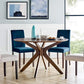 RHYS Mid-Century Modern Round Wood Dining Table - Walnut 47"W