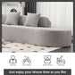Minimalist Modern 4-Seater Curved Sectional Sofa – Terrycloth Fabric Couch – 130.5" Wide