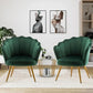 COLE Floria Mid-Century Velvet Petal Chair-21.06"W