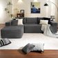 JAMESON Modern Plush Corduroy L-Shaped Cloud Sectional Sofa – Deep Seat Modular Couch | 105.7"W