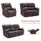 ADAM 3-Piece Recliner Sofa Set with Massage & Heat, Faux Leather-36.2" W