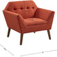 MOLLY INK+IVY Newport Mid-Century Modern Accent Chair – Textured Upholstered Seat - 29.5" W