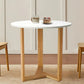 CHARLIE Mid Century Modern Round Dining Table - White MDF Tabletop - 31.5"W