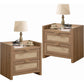 WYNTER Wide Bedside Table with Type-C Charging, 2 Drawers & Open Shelf