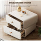 LOGAN Modern Cream Rotatable Wooden Nightstand - 19.69''