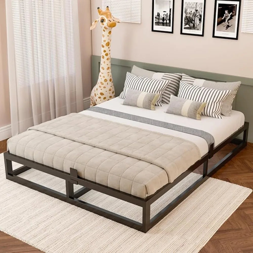 Eloise Industrial Modern Metal Platform Bed Frame Full Size 53.4 Inches Wide