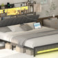 Aleyna Modern Queen 61.4" Wide Platform Bed Frame with LED Lights and Hidden Storage Headboard