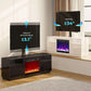 Fireplace TV Stand with Led Lights and Power Outlets Swivel TV Stand Mount for 45/55/60/65 inch TVs Height Adjustable TV Console