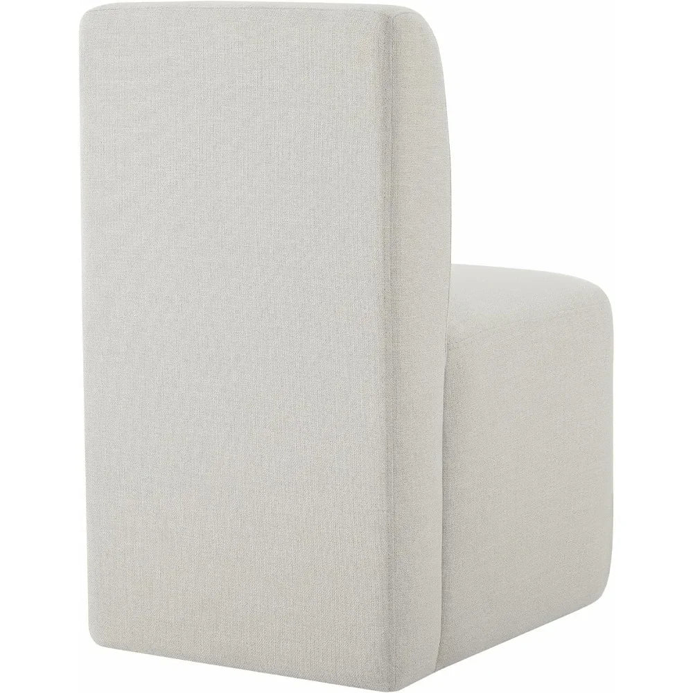 ABEL Elvara Modern Upholstered Rolling Dining Chair Set – Armless Style – 20.1"W
