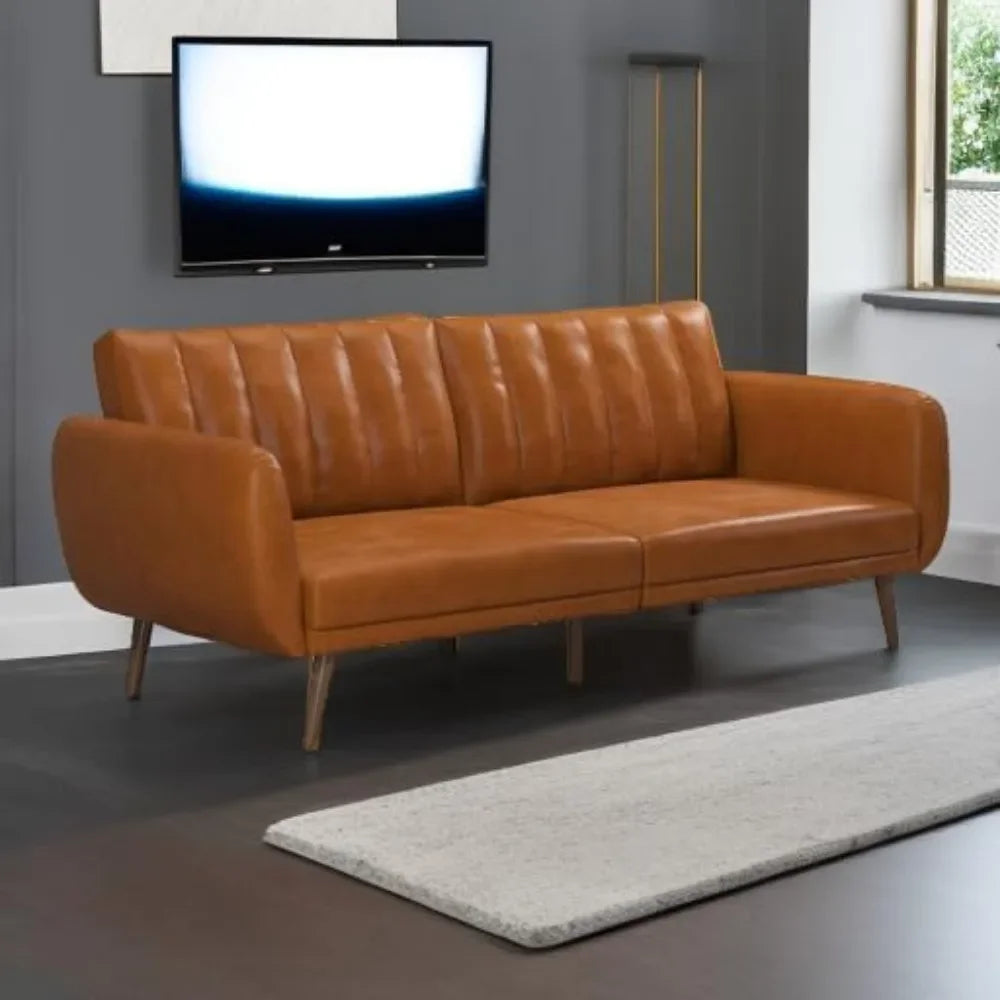 ZOEY Minimalist Modern Faux Leather Sofa – Comfortable Loveseat - 34.5"