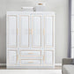 SARAI Modern 3-Door Wooden Wardrobe Armoire Closet Organizer