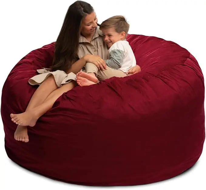 DANIELLA Sackura 6FT Suede Bean Bag Loveseat – Oversized Lounge Sofa Style | 63'' W