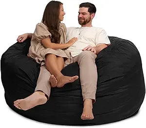 DANIELLA Sackura 6FT Suede Bean Bag Loveseat – Oversized Lounge Sofa Style | 63'' W