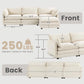 ALANA Velarno Corduroy Oversized Modular L-Shaped Sectional Sofa – Modern Style – 112.2"W