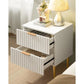 PHOENIX White Modern Fluted Nightstand with 2 Drawers - 24'' Wide