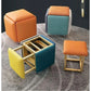 CAROLINE 5-in-1 Cube Stool with Swivel Casters – Minimalist Modern Footstool-17.7 W