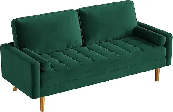 EMILY Mid-Century Modern Button Tufted Velvet Sofa, Small Loveseat - 69.29"