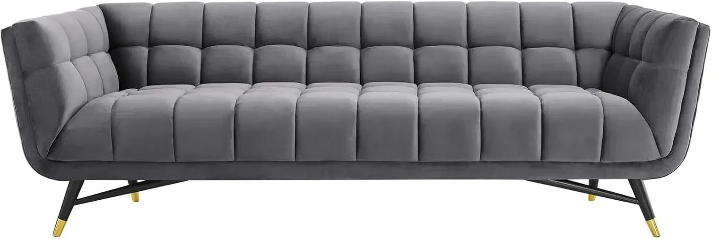 SOFIA Mid-Century Modern Velvet Upholstered Tufted Sofa Bed 3-Seat Couch - 90"