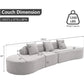 Minimalist Modern 4-Seater Curved Sectional Sofa – Terrycloth Fabric Couch – 130.5" Wide