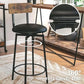 Bar Stools Set of 2, Wider Base PU Upholstered Swivel Barstools for Kitchen Island, Thick Cushion Stools with Footrest