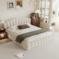 MELANIE Elegant Shell-Shaped Velvet Upholstered Queen Bed Frame - No Box Spring Needed