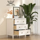 MYA Modern Farmhouse Nightstand with 3 Drawers & Charging Station - 27.6'' Wide