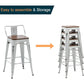 24" Metal Bar Stools Set of 4 Counter Height Barstools Industrial Counter Stool Kitchen Bar Chairs with Modern Wooden