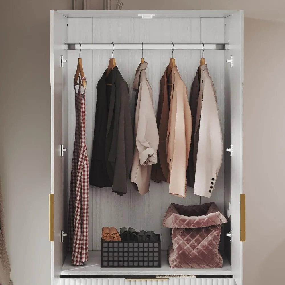 ANAYA Averra Fluted Modern Wardrobe Armoire Closet – 31.5"W