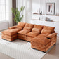 NAOMI Cloud Haven Modern U-Shaped Sectional Sleeper Sofa – Chenille Fabric Couch – 110.63"W