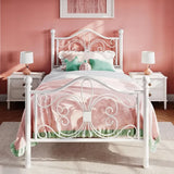 CLARA Butterfly Design Twin Metal Bed Frame – Elegant Headboard & Footboard | 41.7" Wide