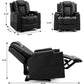 Power Recliner Chair PU Leather Electric Massage Recliner Sofa for Living Room Home Seating with Cup Holders LED Lighting
