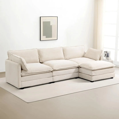 ALANA Velarno Corduroy Oversized Modular L-Shaped Sectional Sofa – Modern Style – 112.2"W