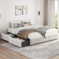 Blessing Modern Upholstered King Platform Bed Frame 79" Wide with 4 Storage Drawers