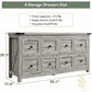 LILITH Rustic Farmhouse 8-Drawer Dresser - 59.1" Wide Wooden Chest of Drawers