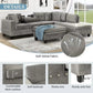 EVERETT ReversaMax Modern L-Shaped Sectional Sofa with Ottoman – Polyester Fabric Couch | 105″ W